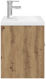 vidaXL Szafka pod umywalkę z wbudowaną umywalką i baterią dąb artisan 6