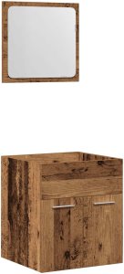 vidaXL 2-częściowy zestaw mebli łazienkowych, kolor starego drewna 2