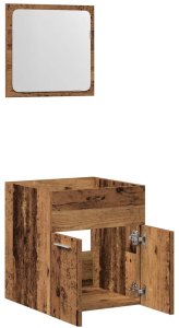 vidaXL 2-częściowy zestaw mebli łazienkowych, kolor starego drewna 5