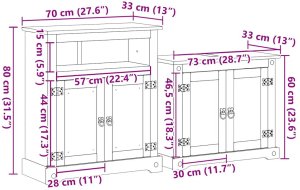 vidaXL 2-częściowy zestaw mebli łazienkowych „Corona" lite drewno 10