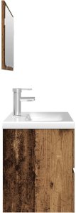 3-częściowy zestaw mebli łazienkowych, kolor starego drewna 8