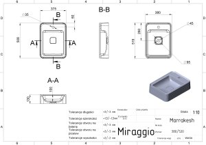 Miraggio Umywalka nablatowa MIRAGGIO MARRAKESH 52*38*13 Połysk Biała 0000934 2