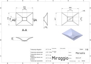 Miraggio Umywalka nablatowa MIRAGGIO MARSEILLE 56*42*14 Połysk Biała 0000550 5