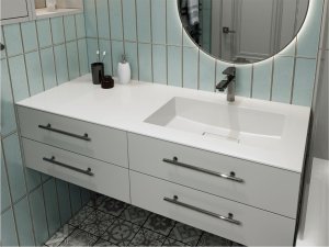 Umywalka nablatowa MIRAGGIO ERICA R 120*50*16 Połysk Biała 8813492 1
