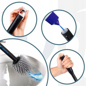 Szczotka do Toalety Silikonowa ze Stojakiem i Dozownikiem Płynu VILDE 40 cm 5