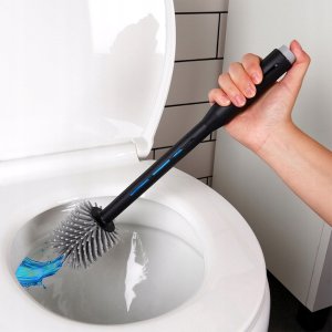 Szczotka do Toalety Silikonowa ze Stojakiem i Dozownikiem Płynu VILDE 40 cm 10
