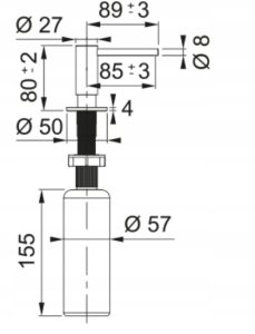 Franke dozownik ze stali szlachetnej do mydła lub płynu do naczyń Atlas, czarny 112.0717.102 2