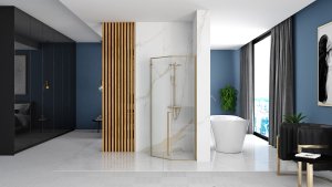 Kabina Prysznicowa Rea DIAMOND 90x90 Złota Szczotkowana 4