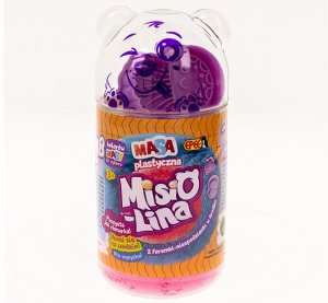 Masa plastyczna Misiolina 2x50g 2 foremki różowy fioletowy 1
