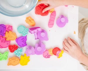 Masa plastyczna Misiolina 2x50g 2 foremki zielony niebieski 2