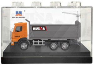 HUINA Wywrotka Metalowa Model Kolekcjonerski Huina Pomarańczowa 1:80 3