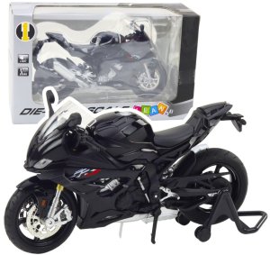 Motocykl Sportowy Metalowy Światła Dźwięki Czarny S1000 1:12 1
