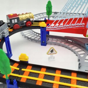 Extralink Kids | Kolejka elektryczna Track King | z lokomotywą i samochodzikiem na baterie 4