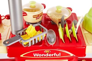 Duży dziecięcy sklep budka z jedzeniem Fast Food 99 części sklepik z kasą 2