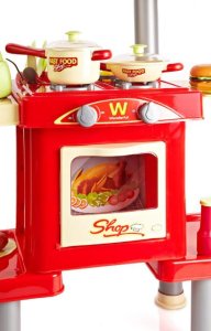 Duży dziecięcy sklep budka z jedzeniem Fast Food 99 części sklepik z kasą 5