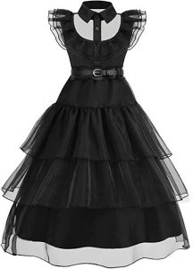 STRÓJ CZARNA SUKIENKA BALOWA WEDNESDAY ADDAMS 110 3