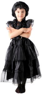 STRÓJ CZARNA SUKIENKA BALOWA WEDNESDAY ADDAMS 110 6