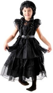 STRÓJ CZARNA SUKIENKA BALOWA WEDNESDAY ADDAMS 110 7