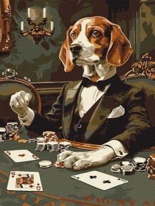 Malowanie po numerach - Hazardowy beagle 30x40cm EDUKAMP 1