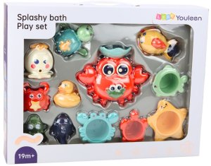 LeanToys Zestaw Zabawek Do Kąpieli Krab Zwierzęta Morskie 12 el 5