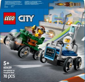 LEGO City Zestaw wyścigówek: samolot kontra łóżko szpitalne 4 szt. (60459) 1