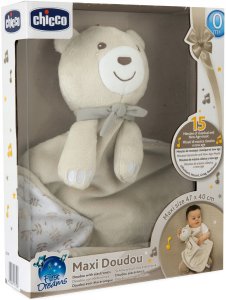 Pluszowy miś z kocykiem 47x40 MAXI DOUDOU beżowy Chicco 1