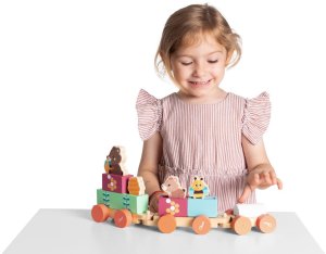 Chicco Drewniany pociąg z wagonami i figurkami MY WOOD FRIENDS 3