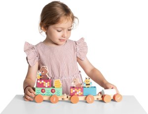 Chicco Drewniany pociąg z wagonami i figurkami MY WOOD FRIENDS 4