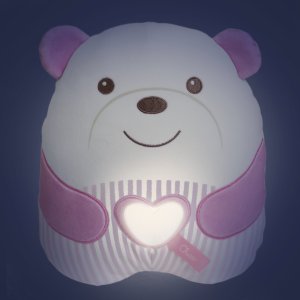 Pluszowy miś przytulanka z muzyką i podświetleniem różowy Chicco 3