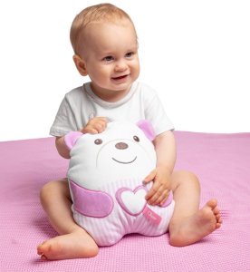 Pluszowy miś przytulanka z muzyką i podświetleniem różowy Chicco 4