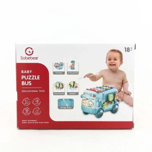 Interaktywny autobus sorter cymbałki grzechotki 4R 13