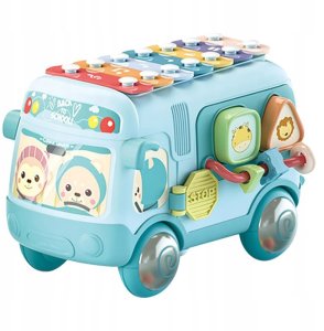 Interaktywny autobus sorter cymbałki grzechotki 4R 21