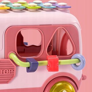 Interaktywny autobus sorter cymbałki grzechotki 4R 4