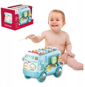 Interaktywny autobus sorter cymbałki grzechotki 4R 8