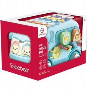 Interaktywny autobus sorter cymbałki grzechotki 4R 9