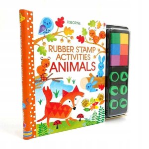 Książka aktywizująca do malowania stemplami stemple zwierzęta 6 farb K-1 12