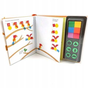 Książka aktywizująca do malowania stemplami stemple zwierzęta 6 farb K-1 3