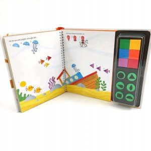 Książka aktywizująca do malowania stemplami stemple zwierzęta 6 farb K-1 4