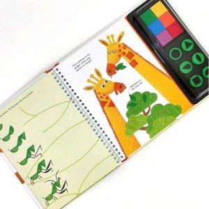 Książka aktywizująca do malowania stemplami stemple zwierzęta 6 farb K-1 7