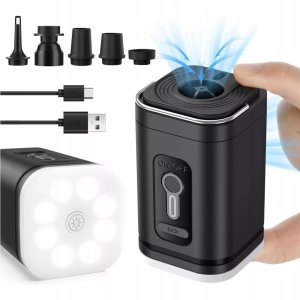 3W1 AKUMULATOROWA ELEKTRYCZNA MINI POMPKA POWIETRZA LAMPA KEMPINGOWA 66001 1
