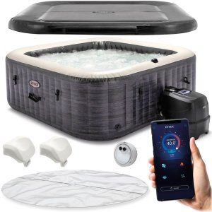 Dmuchane jacuzzi kwadratowe hydromasaż 6 os. 196x71 cm akcesoria premium INTEX 28452 1