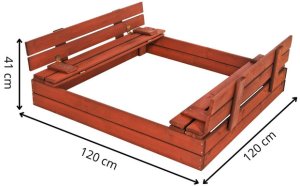 Springos Piaskownica zamykana 120x120 cm (SBP120SET02) 19