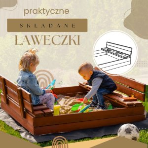 Springos Piaskownica zamykana 120x120 cm (SBP120SET02) 2