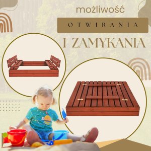 Springos Piaskownica zamykana 120x120 cm (SBP120SET02) 4