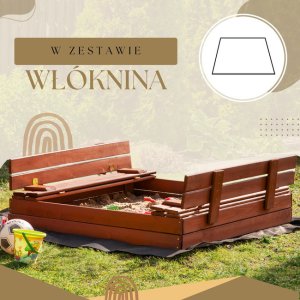 Springos Piaskownica zamykana 120x120 cm (SBP120SET02) 6