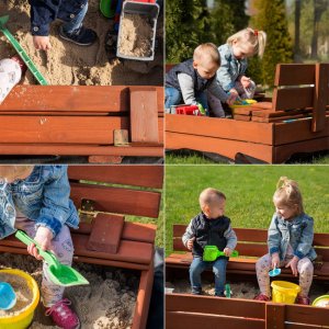 Springos Piaskownica zamykana 120x120 cm (SBP120SET02) 7