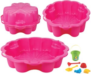 DUŻA PODWÓJNA PIASKOWNICA STOKROTKA 6 KOL + GRATIS 4