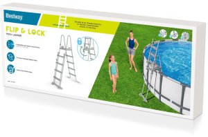 Bestway bezpieczna antypoślizgowa metalowa Drabinka do basenu 132cm 58332 EDUKAMP 13