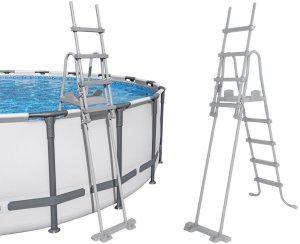 Bestway bezpieczna antypoślizgowa metalowa Drabinka do basenu 132cm 58332 EDUKAMP 3