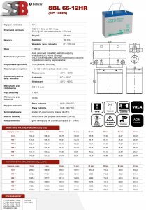 Akumulator AGM SBL66-12HR 12V55Ah M6 Mocowy 2